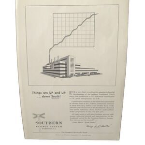Vintage 1952 Southern Railway Up and Up Down South Ad Advertisement